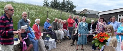 Opening of the community garden, by Mrs.Mary Fawcett, who generously donated the land. Summer 2010